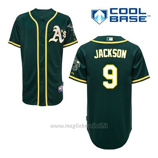 Maglia Baseball Uomo Oakland Athletics Reggie Jackson 9 Verde Alterner Cool Base
